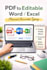 convert PDF to word and excel manually