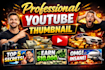 create an eye catchy youtube thumbnail design in 2  hours