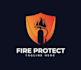 create bold fire rescue, firefighter and station logo