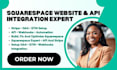 build squarespace website with API integration, stripe, ga4 and ga4 tracking