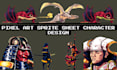 create pixel art sprite sheet character animation 2d game sprite pixel game art