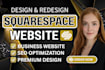 design squarespace website, build, redesign and develop site