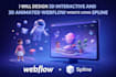 design 3d interactive and 3d animated webflow website using spline