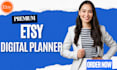design etsy digital planner fillable hyperlinked planner digital meal planner