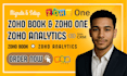do zoho books migration, zoho CRM setup, zoho creator and zoho analytics