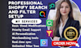 setup shopify search and filter smart xcloud searchanise findter prefixbox sparq