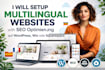 create multilingual websites with seo optimization on wordpress, wix squarespace