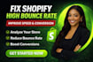 fix shopify high bounce rate and increase conversion with cro, ga4,clarity