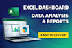 create pro excel dashboards and data analysis report