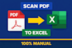 convert scanned PDF to excel manually with high accuracy
