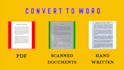 retype scanned PDF ,handwritten document to word