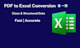 convert PDF to clean and structured excel data