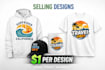 design print on demand products for printify, printful and spreadshirt