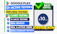 provide 12 testers or 20 testers for google play closed testing