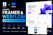 build a responsive webflow or framer cms website with custom design