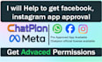 help to get facebook, instagram app approval for chatpion