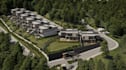develop hillside property,villa housing development,master plan render,townhouse