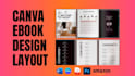canva ebook design canva worksheet canva journal design planner, canva cookbook