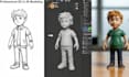 convert 2d character to 3d model sculpt 3d figurine image to 3d model