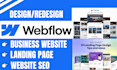 design webflow website, redesign webflow, figma to webflow, webflow landing page