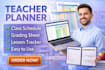 create custom teacher planner, grading sheet and lesson tracker