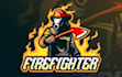 make wonderful firefighter character mascot logo design