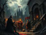 create dark art medieval detailed illustration