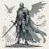 create dark art medieval detailed hand drawn illustration
