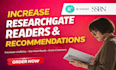 increase your readers and recommendations in researchgate