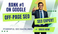 do high quality off page SEO, build safe backlinks