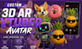 design custom  3d ar vtuber avatar 3d ar vtuber filter face tracking for streams