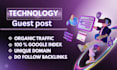 do tech guest post backlinks, on high da USA, UK technology blogs