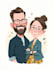 make a depict a couples caricature design