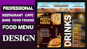 design professional restaurant menu and food flyer