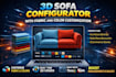create 3d sofa configurator with fabric and color customization