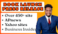do press release for amazon ebook, book launch and kindle book promotion