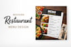 design a modern restaurant or cafe menu