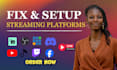 setup or fix obs studio, streamlabs and vmix for twitch, youtube, kick, tiktok