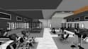 create gym design interior design with 3d rendering  image