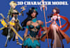 stylized 3d character model vtuber model vrchat avatar game asset rigging unity