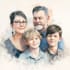 create a watercolor family portrait