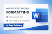 format microsoft word documents, resumes and templates