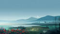 draw a flat vector landscape illustration