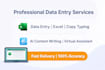 do accurate data entry,ai content writing and virtual asssistant tasks
