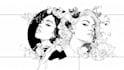 create custom black and white line art illustration
