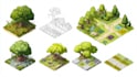draw a unique vector or isometric map