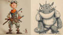 sketch cartoon characters and comic art