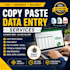 do fast and accurate copy paste tasks, data entry and typing work