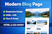 create a modern responsive blog website in HTML