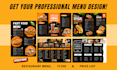 design amazing editable food restaurant menu